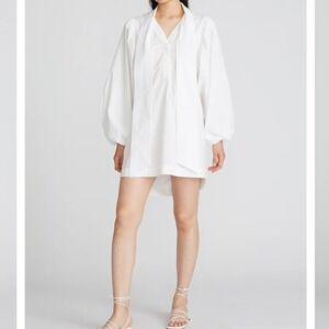 Amur Macie Cowl Back Tunic Shirtdress Women's XS‎ Cotton White Long Sleeve NWT